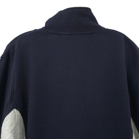 Izod Jeans Quarter Zip Pullover Sweatshirt Top Boys 14/16 Navy Blue Gray NEW - Picture 13 of 16
